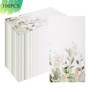Lot de 100 serviettes jetables en papier eucalyptus avec imprimé verdure - Extra larges - 40 x 33 cm - Pour décoration de fête