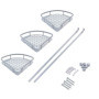SOULONG Panier d'angle de salle de bain, 3 étages en aluminium, panier mural avec crochets pour salle de bain, salon, 56 x 23 x 