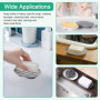 THATSRAD 2 PCS Porte Savon en Silicone 11.3*7.8*2cm Gris et Blanc Avec Trou Inférieur pour Douche, Rasoir, Pince à Cheveux, Bouc