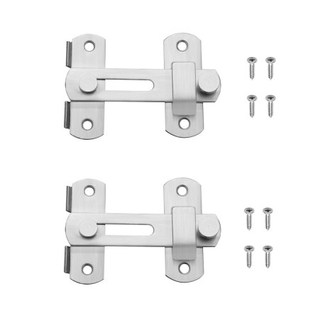 Lot de 2 loquets à rabat en acier inoxydable avec vis de montage pour chambre à coucher, salle de bain, fenêtre, porte coulissan