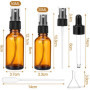 Litimkat 5pcs Flacon Spray Verre Vide Brun, 2 flacons 50 ml, 3 flacons 30 ml,avec brume fine petit atomiseur de parfum avec outi