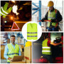 Gowkeey Lot de 5 gilets de sécurité pour voiture - Jaune fluo - Réfléchissant - Haute visibilité - Pour automobilistes, conducte