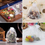 vaolmlop Lot De 100 Blanc Sachets En Organza,10 * 15 Cm,Petits Sacs Cadeaux Avec Cordon De Serrage - Pour Mariage,Pochette Cadea