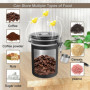 Boîte à Café Hermétique en acier Inoxydable,Acier Inox 1800 ml Capacité,Récipient avec Cadran de Date et Cuillère Doseuse Gratui