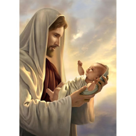 MXJSUA DIY Diamant Painting Kit, Jésus-Christ Religieux 5D Dessin Art du Diamant Complet Kits, Diamond Art Kits Strass Point de 