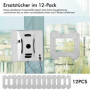 Lot de 12 chiffons de rechange pour robot de nettoyage de fenêtre Ecovacs Winbot W1 / W1 Pro / W2 / W2 Omni - Tampon de nettoyag