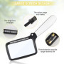 Foydream Foydream 3X Loupe Grossissante Pliante, Loupe de Lecture avec 5 Lumières à LED, 2 Modes de Gradation pour Les Seniors, 
