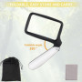Foydream Foydream 3X Loupe Grossissante Pliante, Loupe de Lecture avec 5 Lumières à LED, 2 Modes de Gradation pour Les Seniors, 