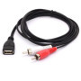 Tomost Câble USB vers RCA, USB A 2.0 femelle vers 2 prises RCA mâles, répartiteur en Y audio, vidéo, AV (1,5 m)