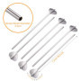 Lot de 6 pailles en acier inoxydable réutilisables avec cuillères, idéales pour le lait, le thé, le café, les longs agitateurs à
