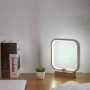 Lampe de table LED en bois, 3 couleurs de température, veilleuse de chambre à coucher, éclairage LED à intensité variable, petit