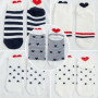 10 Paires Chaussettes de Cheville pour Femmes, Coton Mignon Amour Coeur Rayé Conception Dames Chaussettes Courtes Respirantes po
