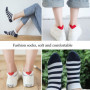 10 Paires Chaussettes de Cheville pour Femmes, Coton Mignon Amour Coeur Rayé Conception Dames Chaussettes Courtes Respirantes po