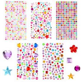 Strass Autocollants,1200 Strass Auto-Adhésifs Strass Autocollant Diamant Gem Cristal Acrylique pour DIY Décoration Arts et Artis