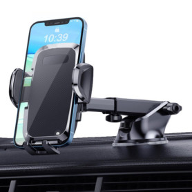 MOSOTECH Support Téléphone Voiture, Porte Téléphone Voiture Ventouse pour Tableau de Bord Pare-Brise, Réglable Support Rotation 