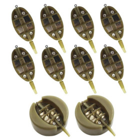 10 Pièces Pêche Méthode Feeder en Ligne, Mangeoire de Pêche en Ligne, pour Pêcher la Carpe 15g 20g 25g 35g