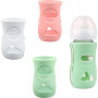GIUSOBG Housses de Biberon Silicone Lot de 3 étuis en Silicone pour Biberons Avent en verre Naturel Compatible en Verre de 8 oz 