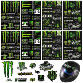 Byfoyif 8 Pcs Stickers Moto Griffe de Monstre, Autocollant Casque Moto Étanche, Autocollants pour Voiture à Stylo Punk, Stickers