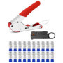 QWORK® 22 pièces ensemble d'outils de sertissage de câble coaxial avec dénudeur de câble et outil de compression de connecteur F