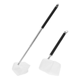 QWORK® 2Pcs Épuisette pour Aquarium, Filet D'atterrissage De Pêche, Filets De Pêche pour Réservoirs, Extensible 19-54 cm, Noir