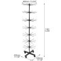 QWORK® Présentoir rotatif en métal à 7 niveaux pour chapeaux, bijoux, chaussettes et foulards en soie, avec roulettes