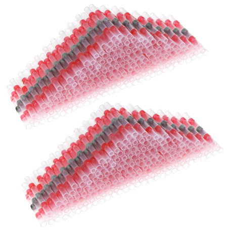 QWORK® 300 Pièces connecteurs fil soudure, connecteur souder etanche rouge 22-18 AWG, cosse thermoretractable, pour moto et voit