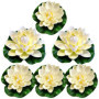 Niaciswe Nénuphar Flottant 5 Pièces Nénuphar pour Bassin 10 cm Nénuphar Artificielles Plantes Lotus Artificielle Lotus pour Mari