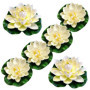 Niaciswe Nénuphar Flottant 5 Pièces Nénuphar pour Bassin 10 cm Nénuphar Artificielles Plantes Lotus Artificielle Lotus pour Mari
