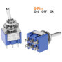 QWORK® MTS-203 Interrupteur à bascule DPDT 3 positions, 6 broches AC 125 V 6 A ON-OFF-ON, 10 pièces