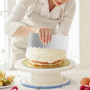 QWORK® 3 Pièces 22CM lisseur gateau acier inoxydable, grattoir à gâteau, pour décoration de gâteaux