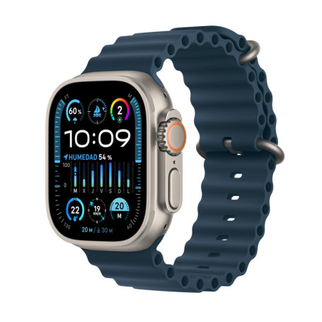Apple Watch Ultra 2 [GPS + Cellular, 49MM] Boîtier en Titane avec Bracelet Océan Bleu - Taille Unique (Reconditionné)