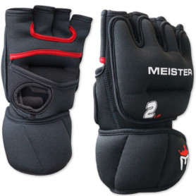 Meister Gants Lestés en Néoprène 2lb pour Cardio & Heavy Hands (Paire) - 2lb x 2 - Noir/Rouge