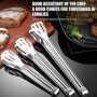 Lot de 3 pinces de cuisine en acier inoxydable de qualité supérieure, faciles à saisir, faciles à nettoyer, résistantes à la cha
