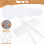 Kureny Planches à Gâteaux, Support Gateau, 7pcs Base de Gâteau (9/12/16/20cm), 21pcs Goujons à Gâteau, Support à Gâteau Multicou