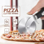 Roulette Pizza Inox, 21 cm, Hochwertige Roulette à Pizza, PoignéE Ergonomique Antidérapante, Tranchante Lame avec Couvercle de P