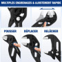WORKPRO Clé à Pince 180 mm, Pince Multiprise en Acier Cr-V, Serrage Rapide, Ouverture Maximale de 40 mm, Pince-Clé Polyvalente p