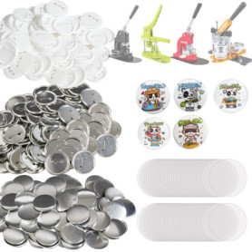 VEVOR Badge Personnalisé 58 mm 500 Kits de Consommables Badges à Épingles Fournitures pour la Fabrication de Badge Rond avec Cou