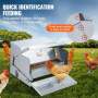 VEVOR Mangeoire à Poules Capacité 11 kg Mangeoire Automatique pour Volaille Nourrir 10 Poulets Jusqu'à 11 Jours Acier Galvanisé 