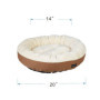Amazon Basics Panier Rond pour Chien ou Chat avec Dessus en Flanelle, 50 x 50,8 x 15,2 cm, Marron et Ivoire