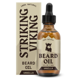 Striking Viking Huile à barbe pour hommes – Formule biologique naturelle avec huiles d'arbre à thé, d'argan et de jojoba pour ho