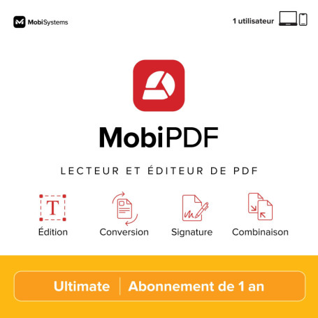 MobiPDF Ultimate | Lecteur et éditeur complet de PDF | Création, conversion, fusion, remplissage de PDF avec signature | Licence