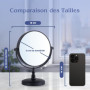 Miroir de Maquillage Grossissant x15 sur Pied pour la Coiffeuse - Rond, Double Face x15 et x1, Convient Parfaitement aux Chambre