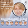 Miroir de Maquillage Grossissant x15 sur Pied pour la Coiffeuse - Rond, Double Face x15 et x1, Convient Parfaitement aux Chambre