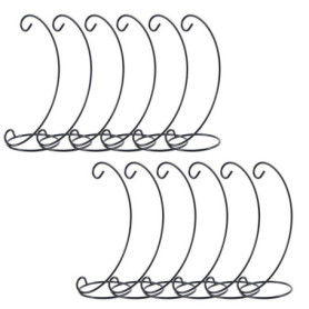 Lot de 12 supports de décoration en fer noir à suspendre pour boules de Noël, maison, mariage