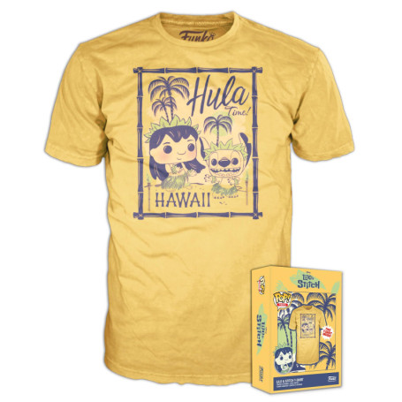 Funko Boxed Tee: Lilo & Stitch - Hula - Large - T-Shirt - Vêtements - Idée de à Manches Courtes pour Les Adultes Les Hommes et L