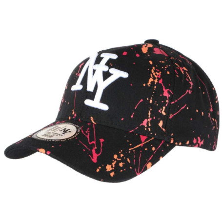 Hip Hop Honour Casquette NY Rouge Orange et Noire Look Original Tags Baseball Paynter - Mixte