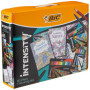 BIC Intensity Kit de Coloriage - Feutres/Feutres Fins/Crayons de Couleur/2 Cahiers de Coloriage Anti-Stress - Coffret de 60 pièc