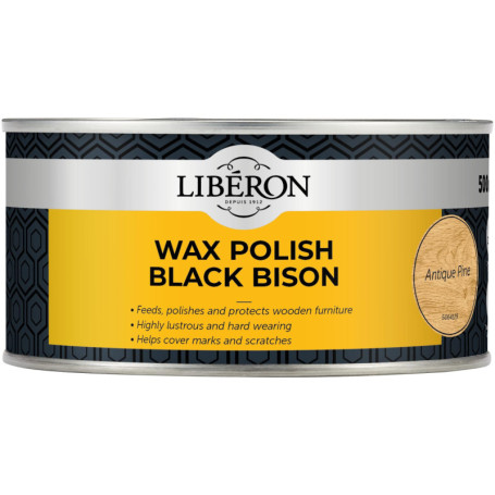 Liberon bbpwap500 500 ml cire polonais Bison Pin antique – Noir