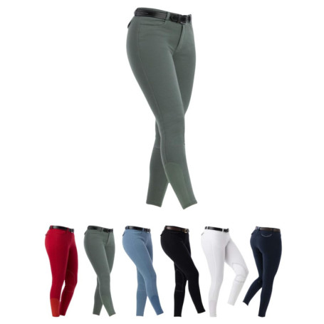 Riding World Pantalon d'équitation pour femme et enfant Alexandrie | Pantalon d'équitation avec genoux en tissu | avec poches av
