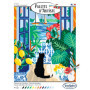 Sentosphère – Palette d'Artiste – Le Chat à la fenêtre – Peinture Acrylique - Création Relaxant - Adultes – 14 à 16 couleurs – t